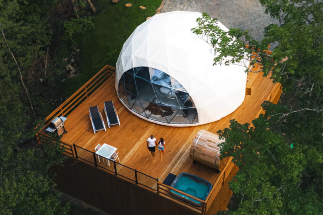 luxury glamping dome north carolina
